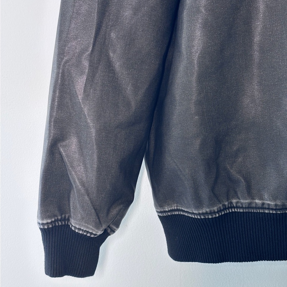 Superdown Revolve Ariel Black Faux Leather Zip Up Grunge Bomber Jacket Small NWT - Picture 8 of 8